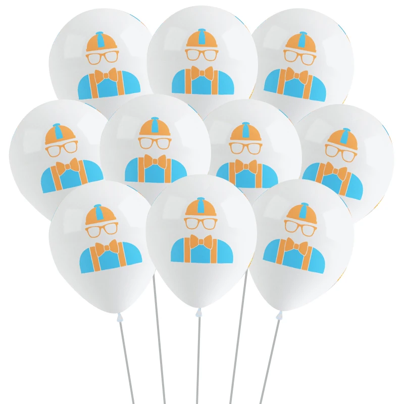 10/30/50PCS Blippi Theme Decorative Balloon Set 12inch Yellow Blue Orange Latex Balloon Children\'s Birthday Party Decor Supplies