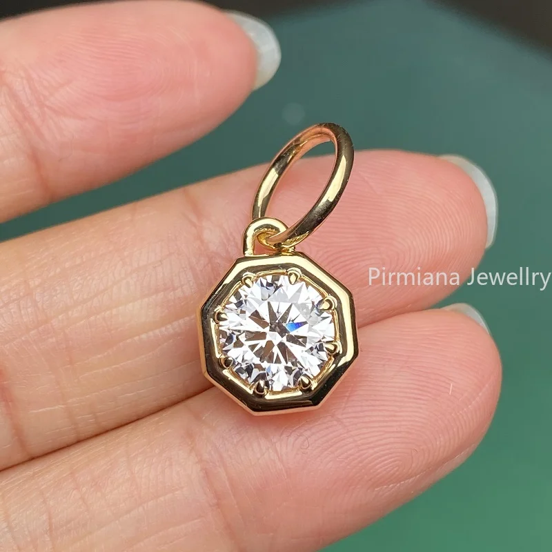 Pirmiana 2.03ct CVD Diamond Pendant 18k Yellow Gold NecklacePendant Jewelry for Party Gift