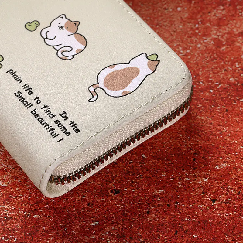 Cute Card Holder Cartoon Ultra-Thin Compact Bank Card ID Pocket Female Coin Purse Student Anti-Degaussing Large Capacity Wallet