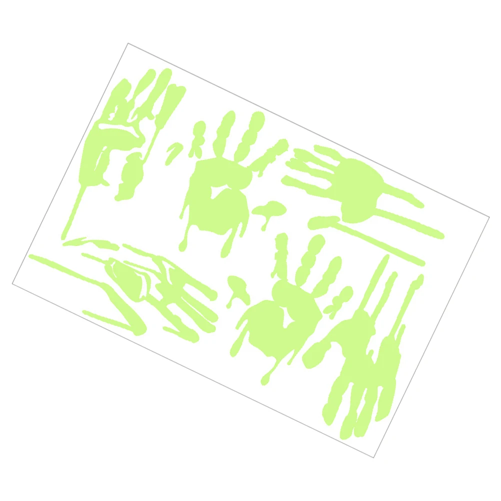 

1 Sheet Night Handprint Halloween Window Decal Horror Glow Stickers Window Luminous Sticker Halloween Decoration