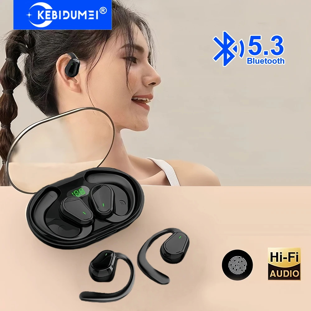 Bluetooth 5.3 Headphones Ear Hook Earphones Wireless Earphones HiFi Stereo Waterproof Headset Noise Reduction Earbuds for Xiaomi