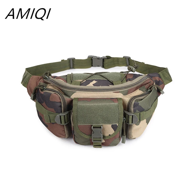 AMIQI-riñonera deportiva para exteriores, bolsa de gran capacidad, impermeable, para viaje, correr, multifunción