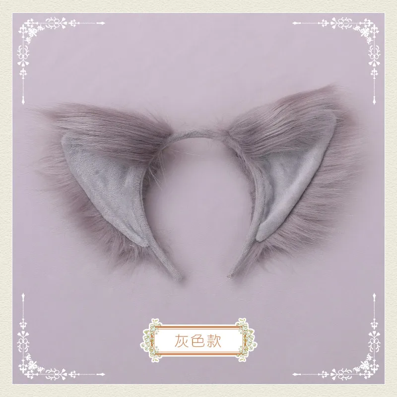 Furry Animal Cat Fox Ear Hair Hoops Party Cosplay Fur Hairband Girls Fashion Halloween Anime Headbands Headwear Hair Accessories