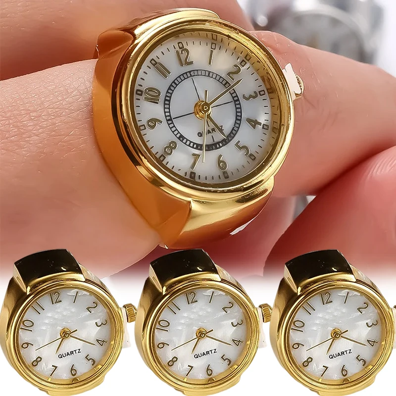 Unisex Silver Gold Quartz Roman Numeral Adjustable Open Band Finger Ring Watch Unisex Silver Gold Quartz Roman Numeral Adjustable Open Band  main image 4