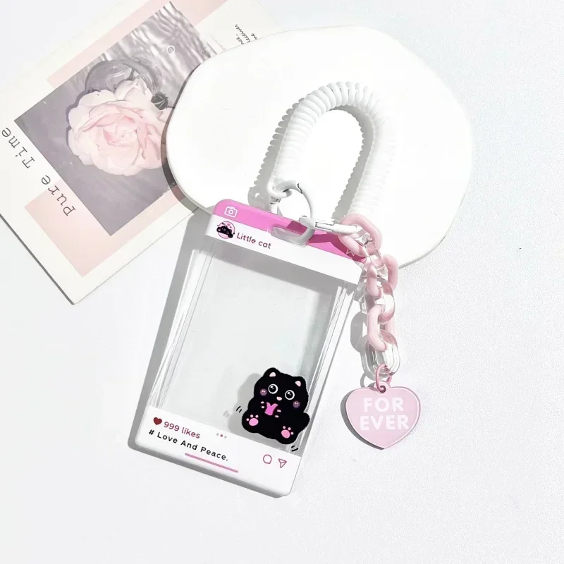 

Chic Sweet Cartoon Animal ID Bus Card Holder with Pendant Kawaii Family Friend Photocard Holder Cute Kpop Photocard Cover Case