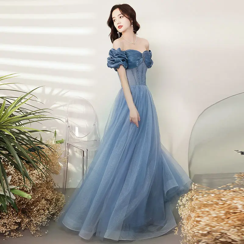 Long Banquet Stage Show Dress Tank Top Chinos Oriental Evening Dress Classic Party Dress XS-XXXL