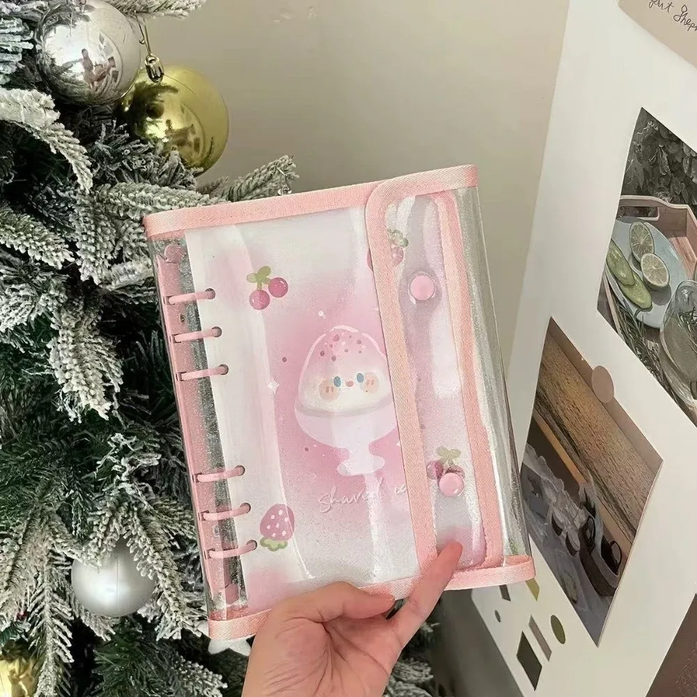 Ins PP A5 غطاء الموثق ورقة فضفاضة DIY ألبوم كتاب مشبك مزدوج كتيب بطاقة صغيرة جمع الصور كتاب