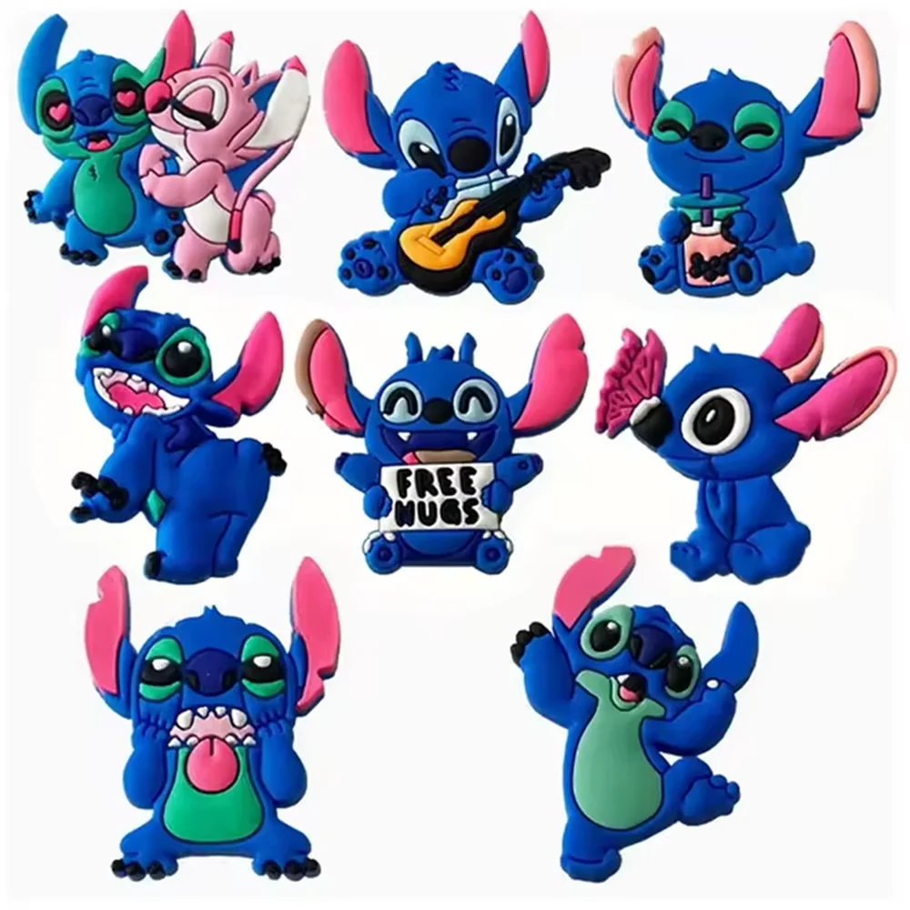 

8-22Pcs Hot Toys Disney Stitch Shoe Charms Cartoon DIY Shoes Accessories For Clogs Bubble Slides Sandals Decorations X-mas Gifts
