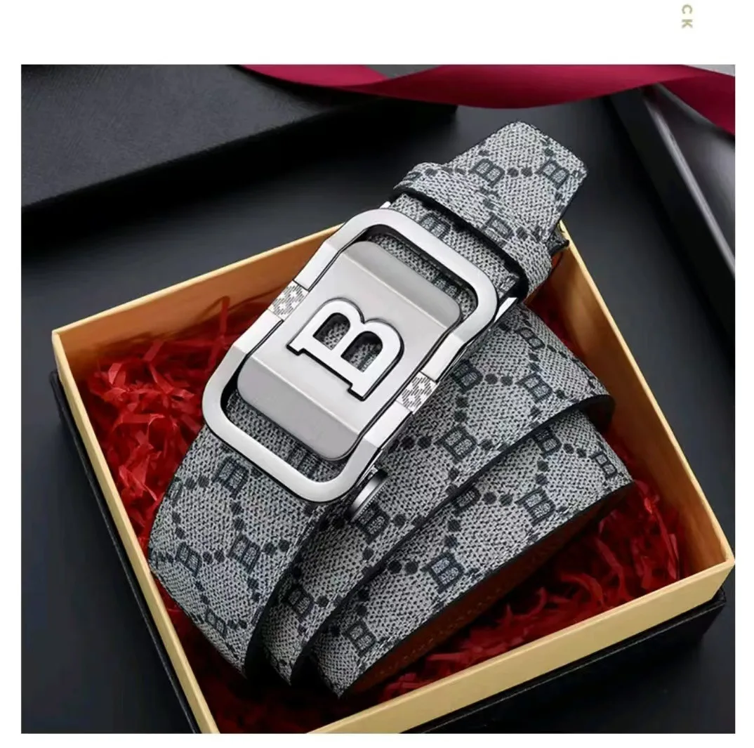 حزام جلدي أنيق للرجال 2025 - إبزيم أوتوماتيكي فاخر جديد |   حزام خصر متعدد الاستخدامات للأعمال وغير رسمي للمحترفين