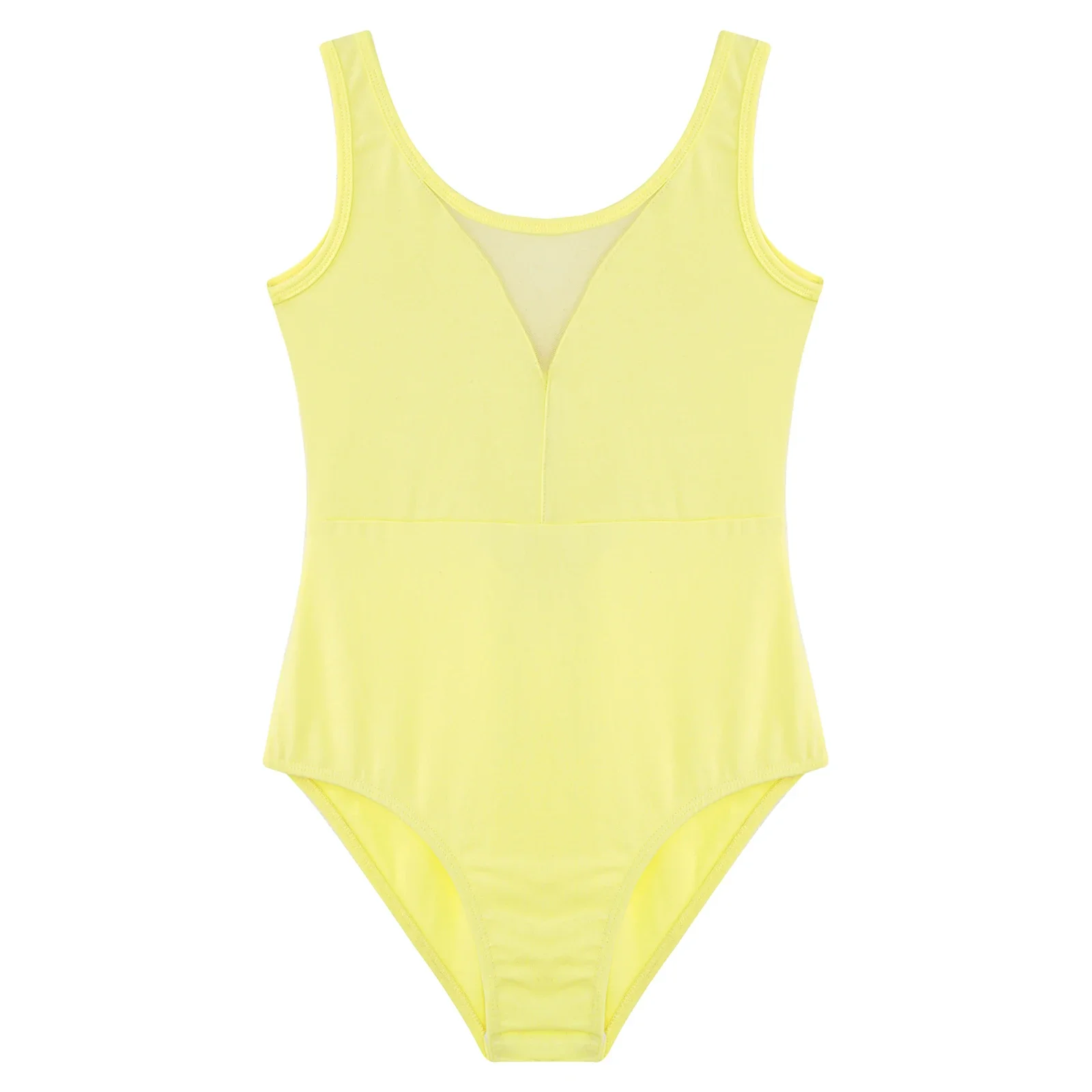 Body de danse de Ballet pour filles, justaucorps de Ballet pour enfants, sans manches, maille Patchwork, dos en V, justaucorps de gymnastique, vêtements d'entraînement de ballerine