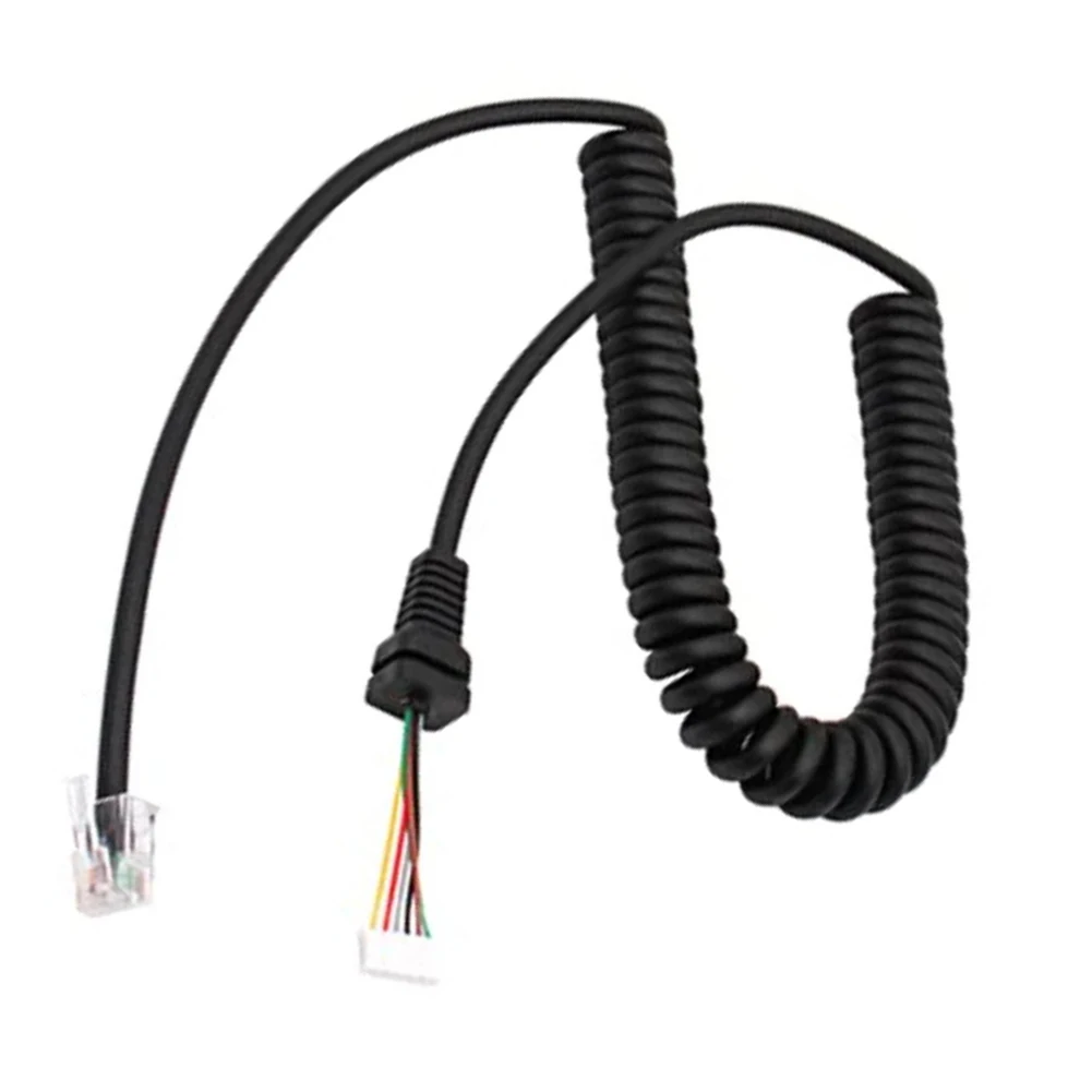 

6-Pin Cable Microphone Cable Coil Diameter 4.0 Mm Flexible Length Up To 150 Cm Repair Microphone For Yaesu FT-1500M