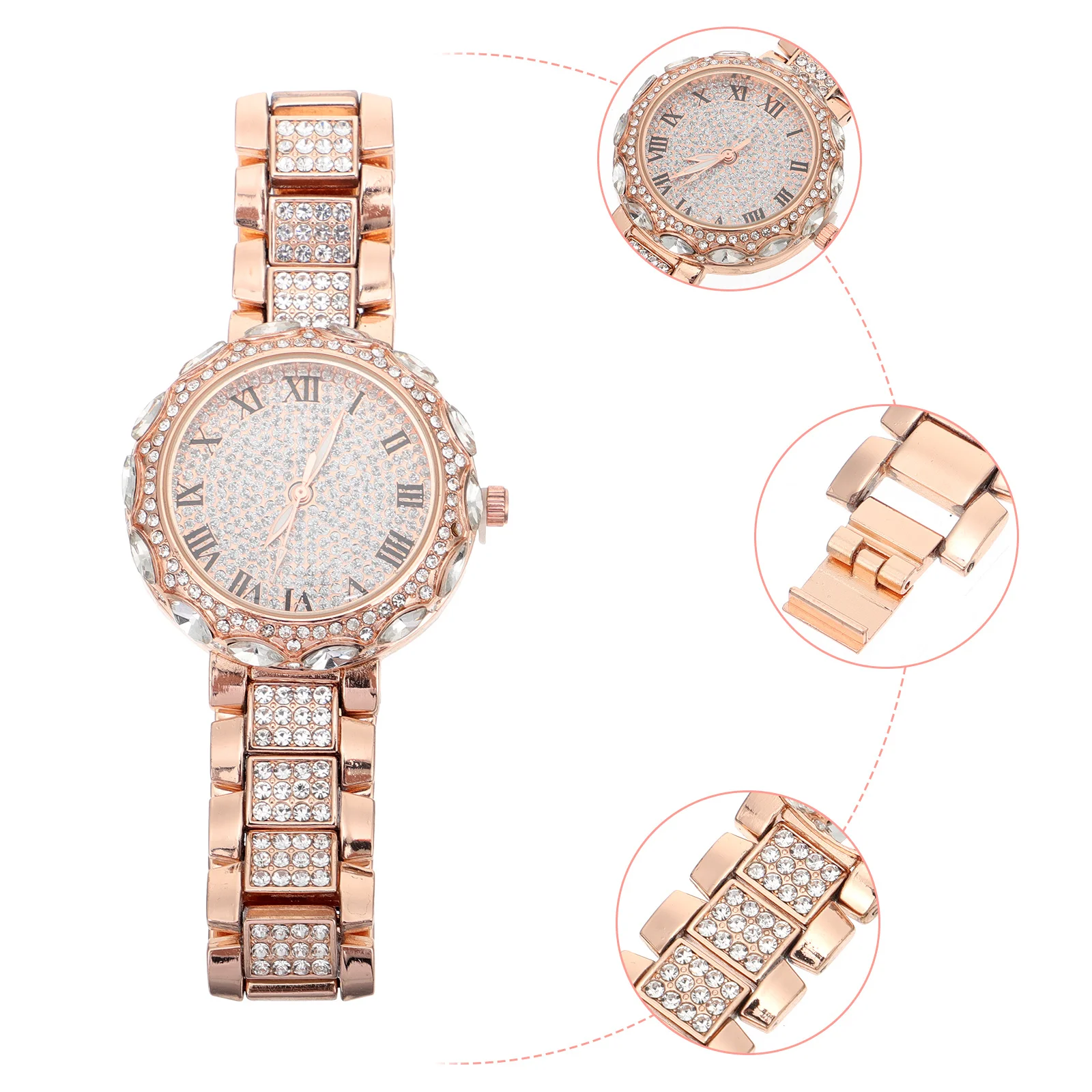 1Pcs Fashion Women Wristwatch Rhinestone Design Adjustable Strap Elegant Watch Suitable for Daily Wear Female Use
