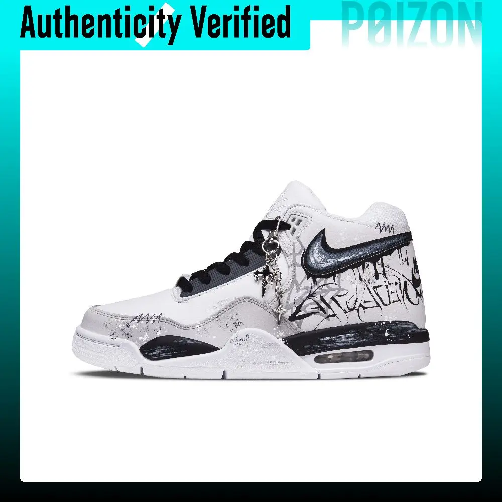 Nike Flight Legacy Thorn Bush Abrasion Resistant Abrasion Resistant Mid top Vintage Basketball Shoes Men's BQ4212-101(Team1744-)