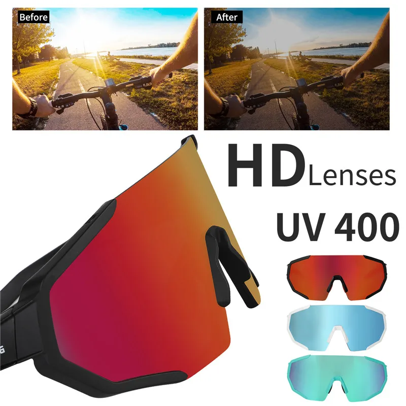 

Professional Polarized Sunglasses with 3 Lenses MTB Road Cycling Sports Glasses UV400 Cycling Goggles Cycling Sunglasses