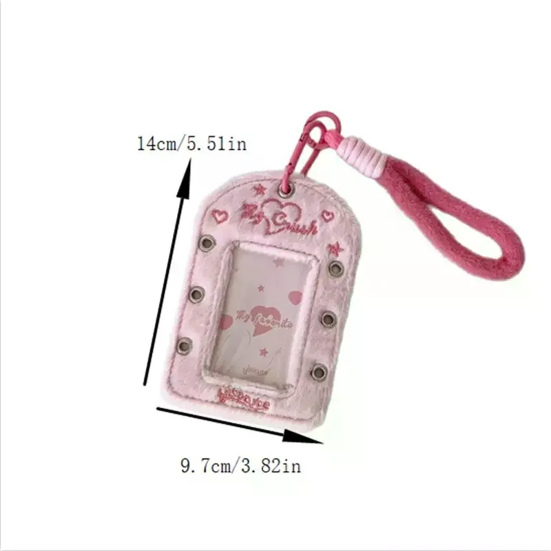 Cute Ballet-style Ribbon Photocard Holder Plush Card Holder With Lanyard Idol Photo Storage Card Display Protective Pendant Gift