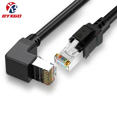 90 Degree Industrial Ethernet Cable Double Shielded Short Connector Category CAT6A CAT5E RJ45 STP Suitable for POE/PLC 100m 50m