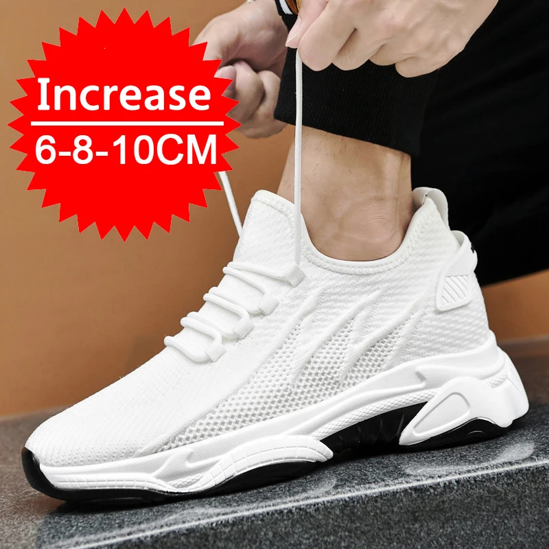 Men Sneakers Casual Heightening Shoes 8cm Height Increase Shoes For Men Summer Breathable 6cm Elevator Shoes 10cm Insole Taller