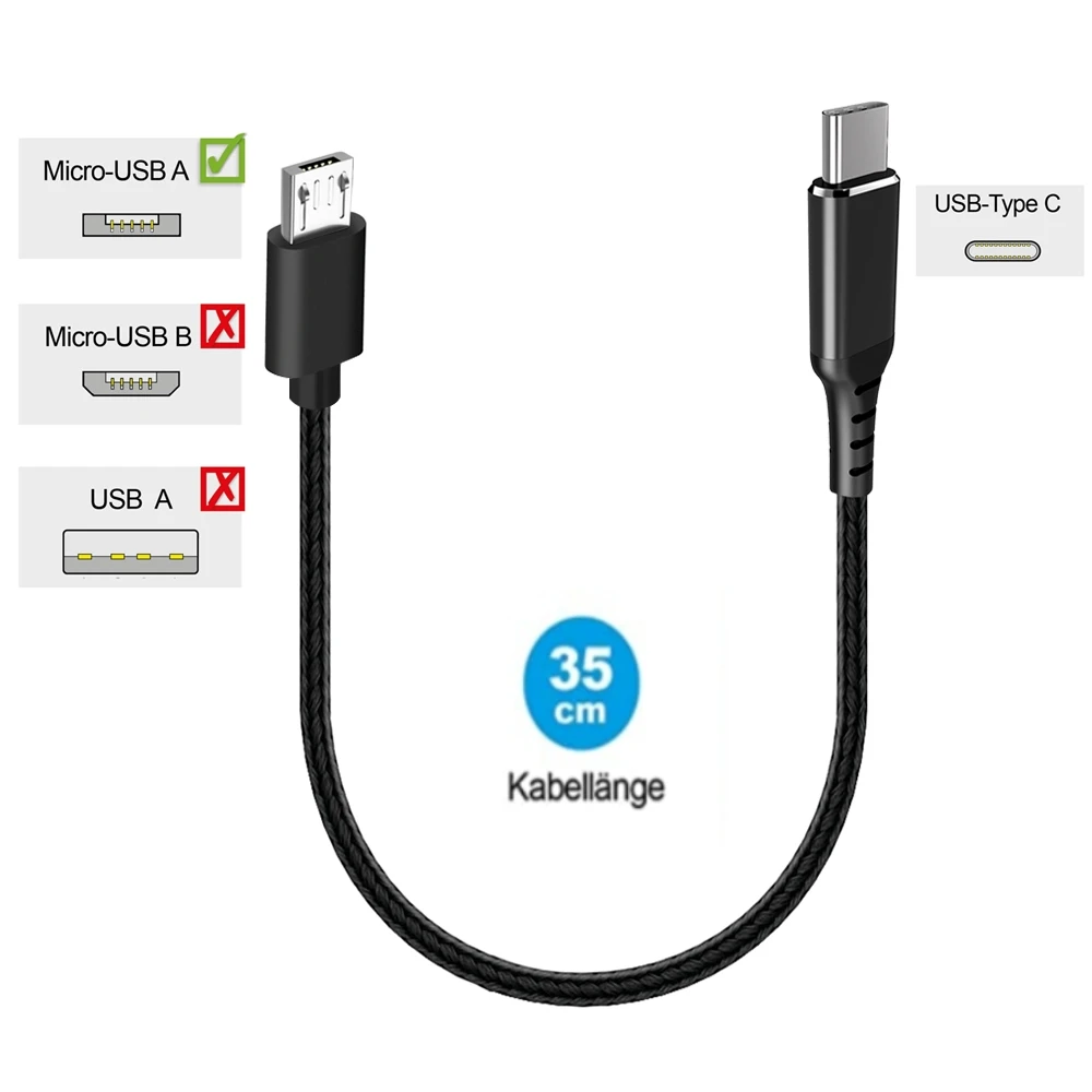 E-Bike Use USB Micro A to Lighting USB C Charge Cable for Bosch E-Bike Display Charge Direction from Display to Smartphone OTG