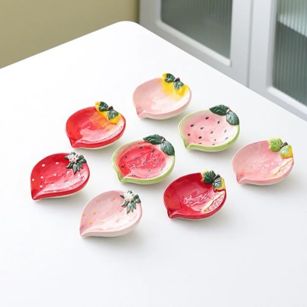 

Storage Rack Cute Ceramic Soap Box Strawberry Luxury Style Soap Tray Decorative Portable Watermelon Soap Dish Holder Sink