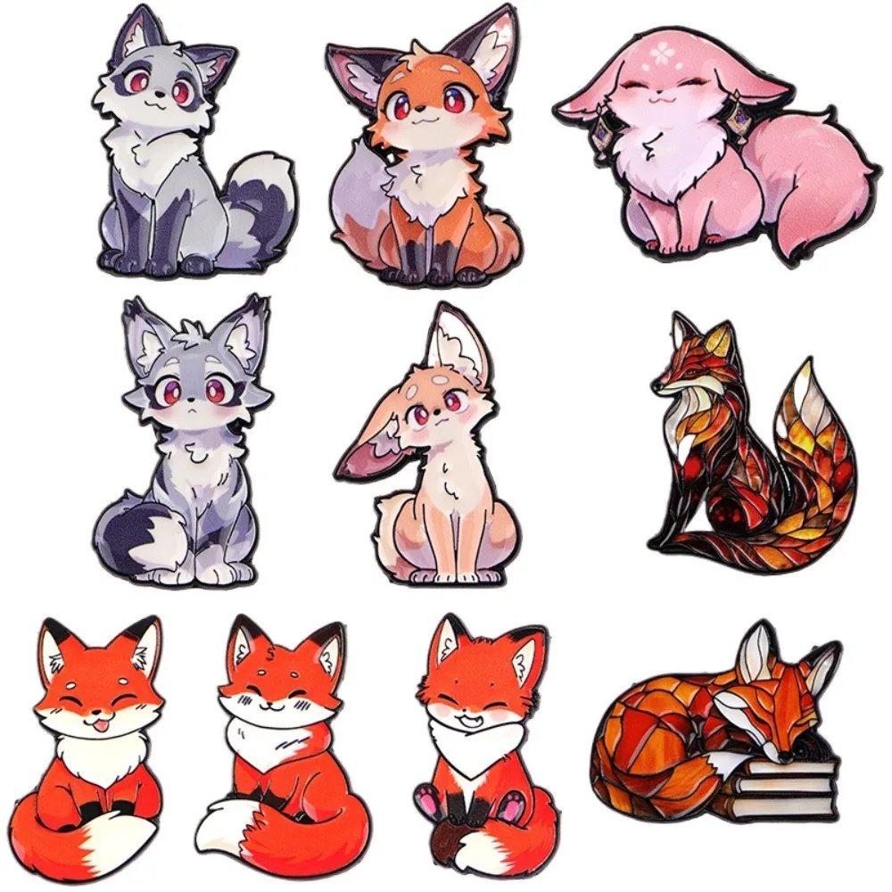 Cartoon Fox Enamel Badges Pin Lapel Pins DIY T-shirt Backpack Jacket Hat Home Cloth Decor Lovely Animal Accessory Gift Crafts