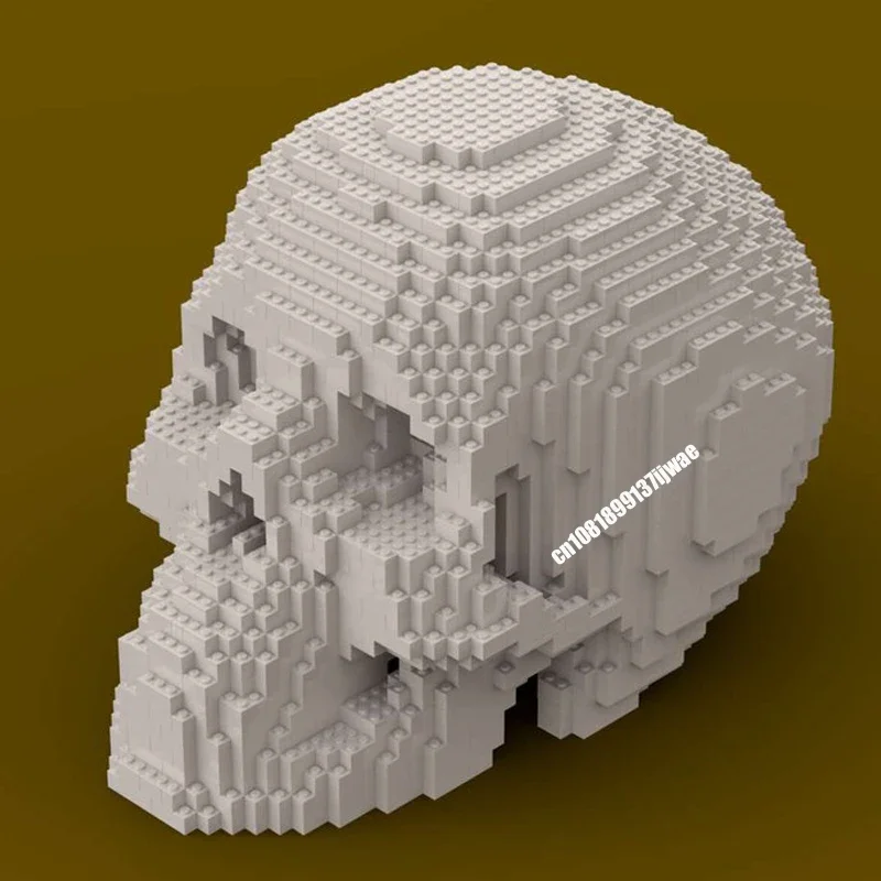 

New 2024Pcs Hot Selling Large Human Skull Model Moc Custom Puzzles Diy Creative Ideas Kids Toy Birthday Halloween Seasonal Gift