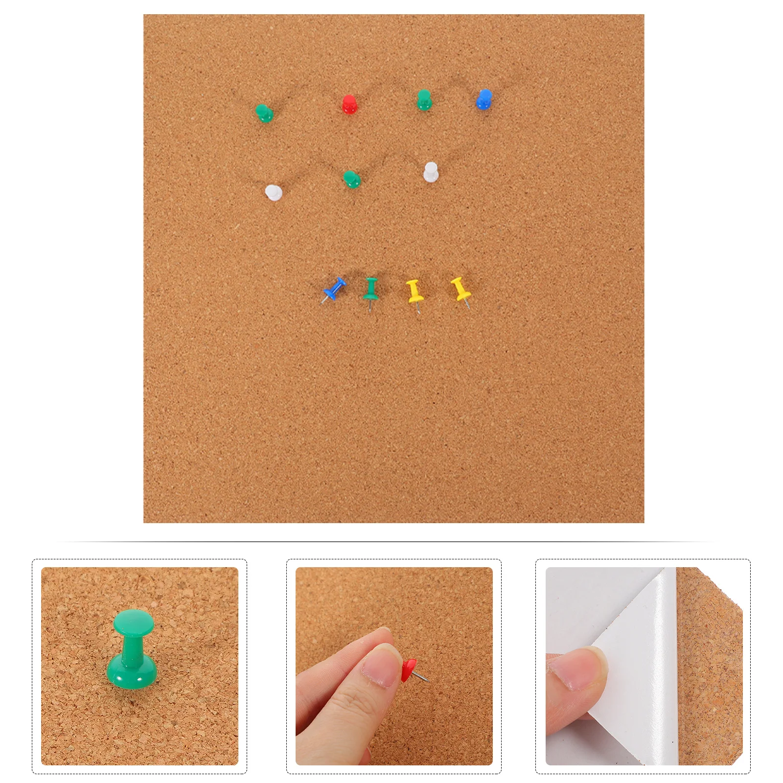 

1Set Self-Adhesive Cork Board Lightweight Wood Trim Frame for Home Office Wall Display Bulletin Board Creative Message Notice