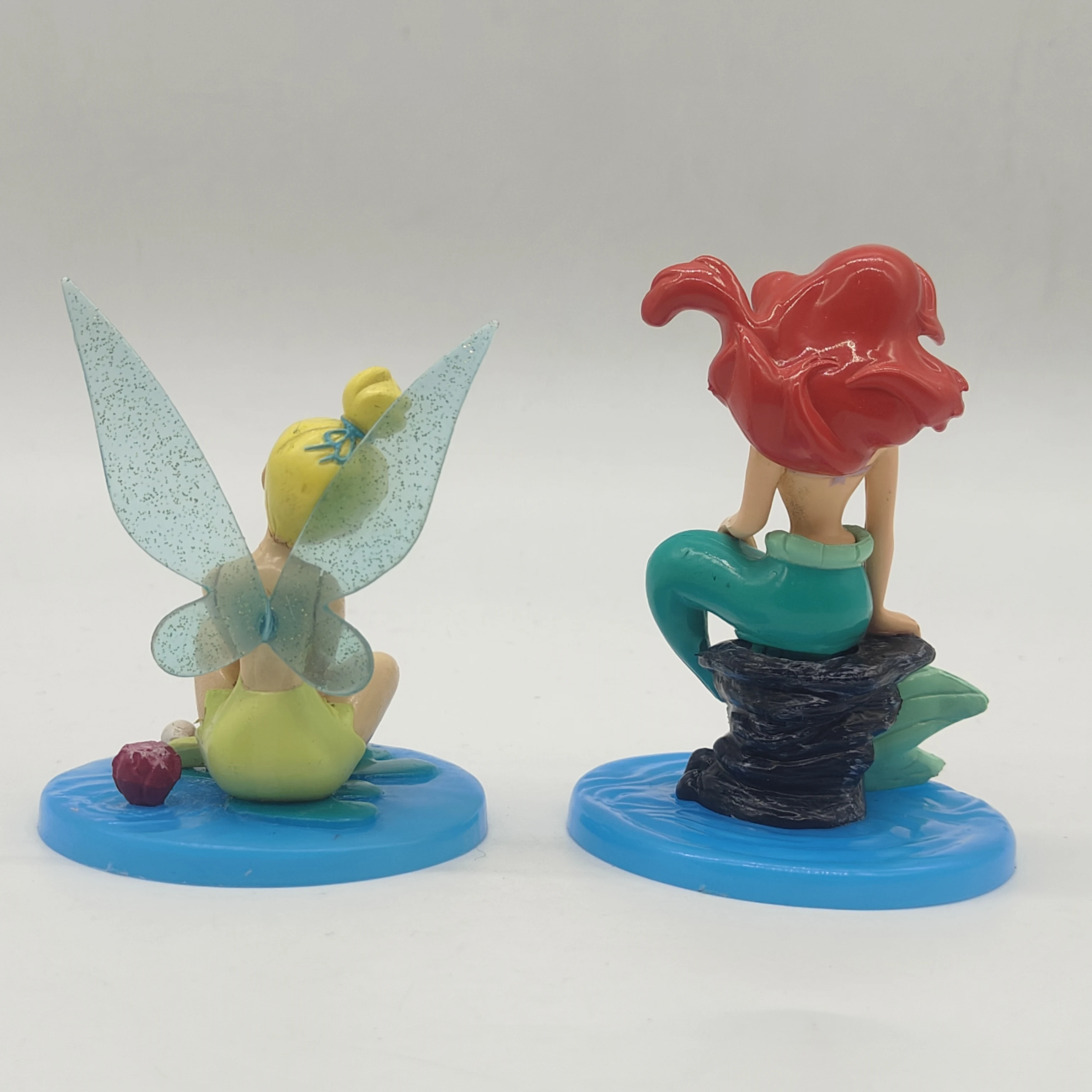 ديزني ليتل ميرميد ارييل تينكر بيل يجلس تشكل كعكة توبر ديزني الأميرة عمل الشكل ألعاب الدمى هدية للأطفال #2