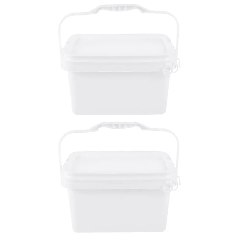 

2Pcs Painting Bucket Plastic Lightweight Handle Portable Paint Storage Bucket Pigment Packing Container Large Paint Can