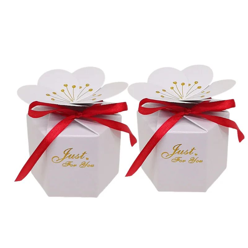 10/20Pcs Sechseckige Papier Süßigkeiten Geschenk Box Mit Band Heißer Stanzen Hochzeit Gunsten Geschenk Verpackung Boxen Für Süße geburtstag Liefert – Detail 9