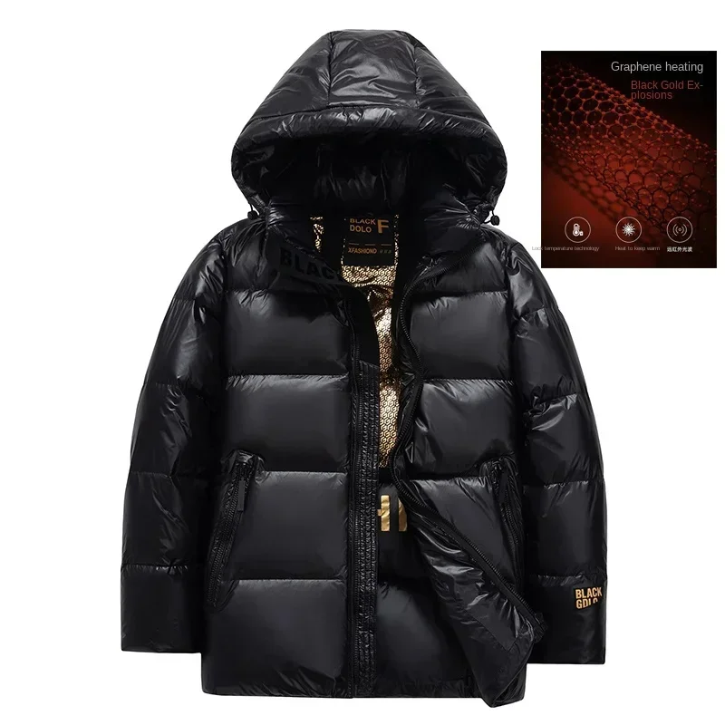 COZOK Black and Gold Hoodie Ultralight Down Jacket Men Male Winter Brand Luxury Puffer Padding Lightweight Padded Jackets Coat