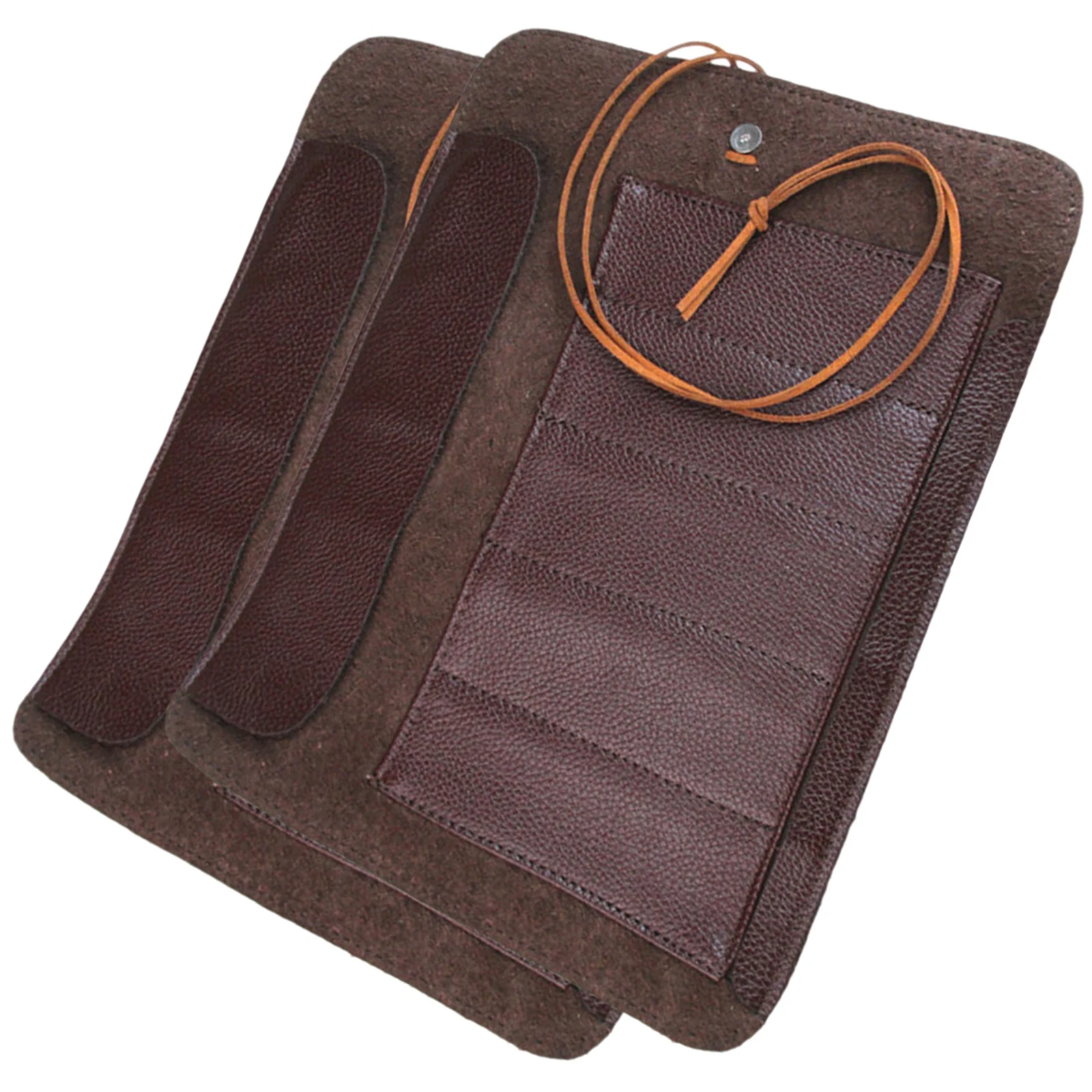 

2 Pcs Seal Carving Knife Case Storage Bag Organizers Holder Brown Travel