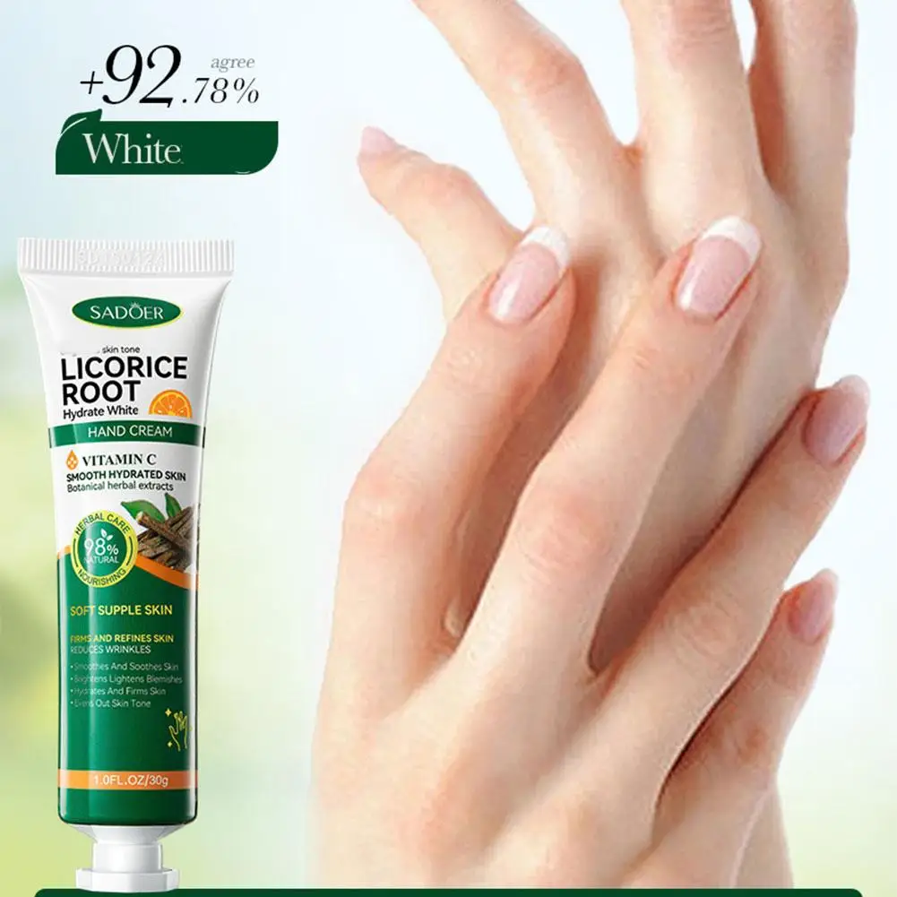 Fast Whitening Licorice Hand Cream Dark Knuckles Brighten Stains Remover Nourishing Moisturizing Care Intense Corre L9O0