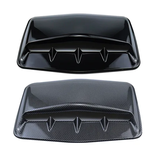 Goramsay-capó de entrada de flujo de aire de fibra de carbono Universal para coche, cubierta de ventilación de capó, pegatina decorativa