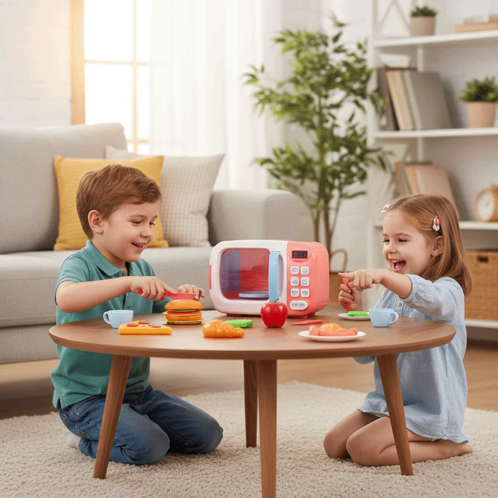 Zabawki kreatywne do domu, kolorowe zabawki Montessori, symulacja mikrofalówki, zabawka edukacyjna wielokrotnego użytku, zabawki kuchenne do pieczenia.