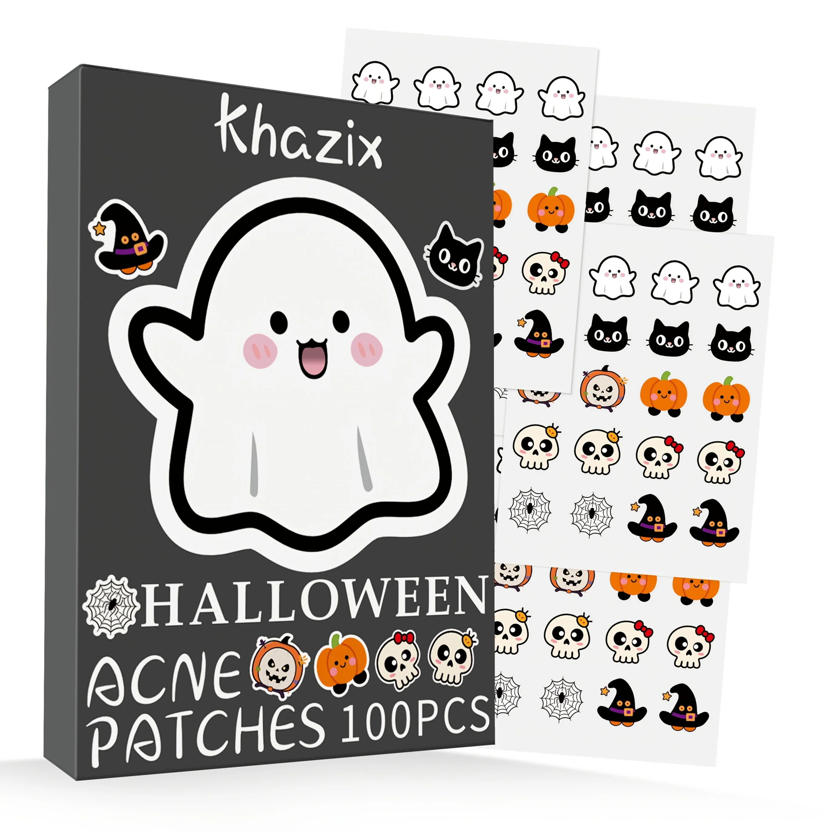 20pcsHalloween Themed Acne Patches Gentle Non Irritating Waterproof Breathable For Daily Facial Use Cute Pimple Stickers.