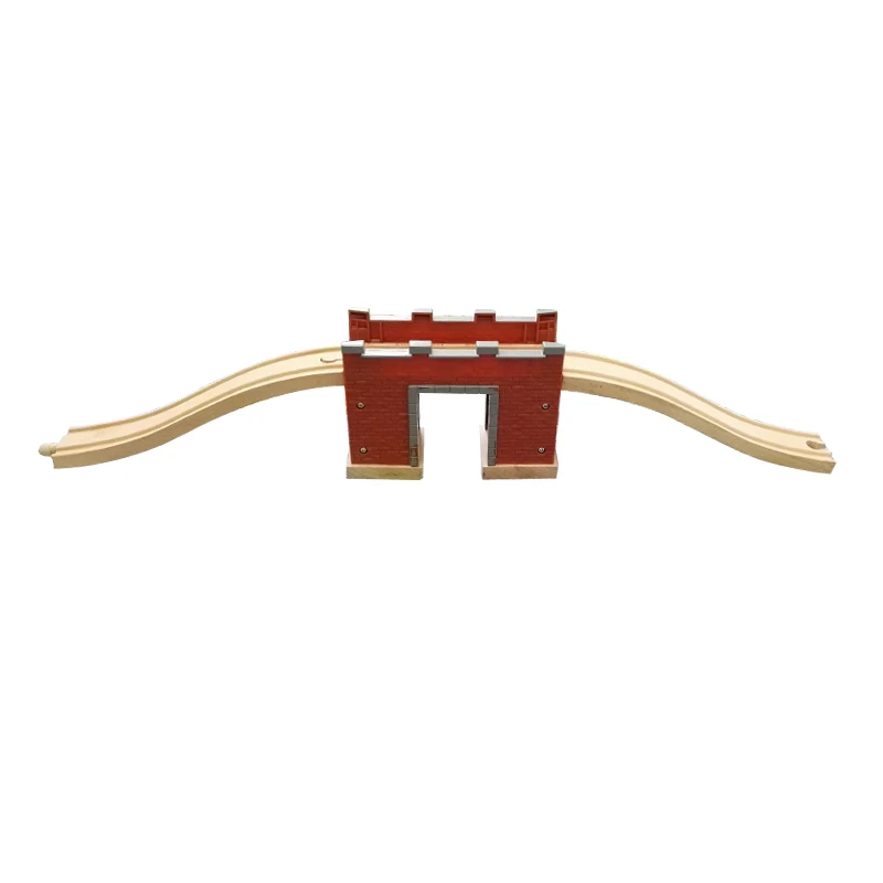 City Gate Walls Bridge Compatible Wooden Train Track Children's Educational Assembled Track Game Essential Accessory  S34
