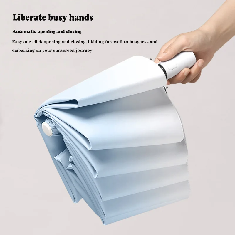 

Fashion Gradient Umbrella for Women Portable Small Black Rubber Sunscreen Parasol Anti UV Automatic Folding Sunshade Umbrella