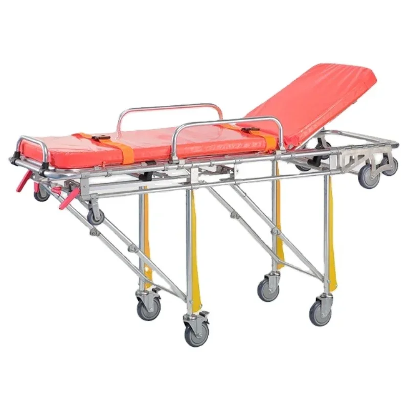 

Medical Devices Hospital Collapsible Gurney Aluminum Alloy Ambulance Stretcher Trolley Patient Transfer Bed