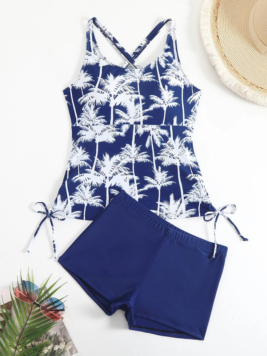 Maillot de bain deux pièces tankini imprimé pour femme 2026 – Tenue de plage XXL