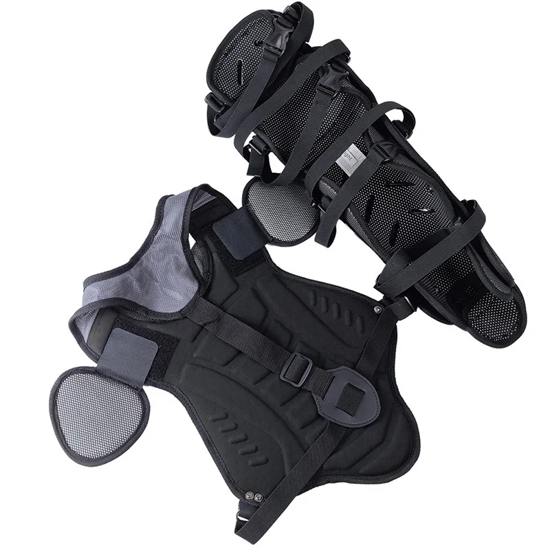 Baseball catcher protective gear set three-piece S size simple black outdoor baseball ball sporting goods factory supply