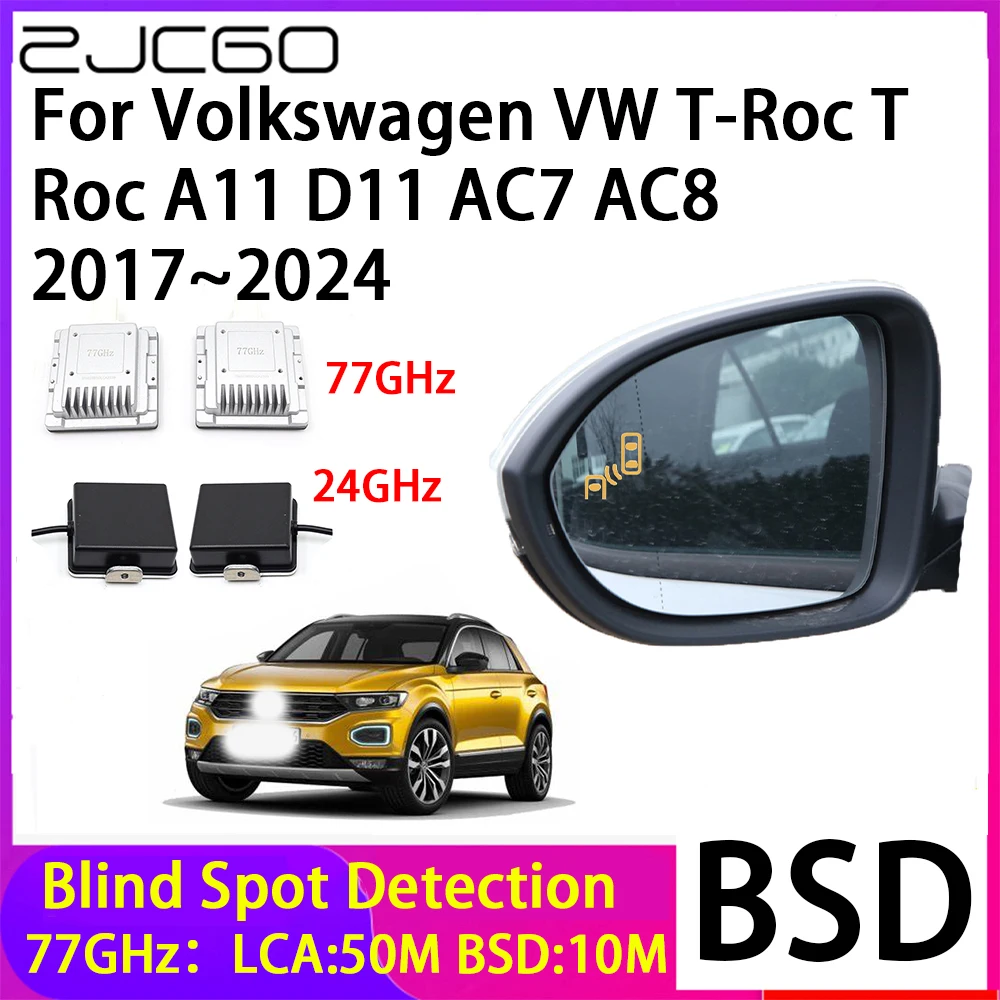 ZJCGO Car Blind Spot Detection BSD Mirror Rear Radar Detection System for Volkswagen VW T-Roc T Roc A11 D11 AC7 AC8 2017~2024