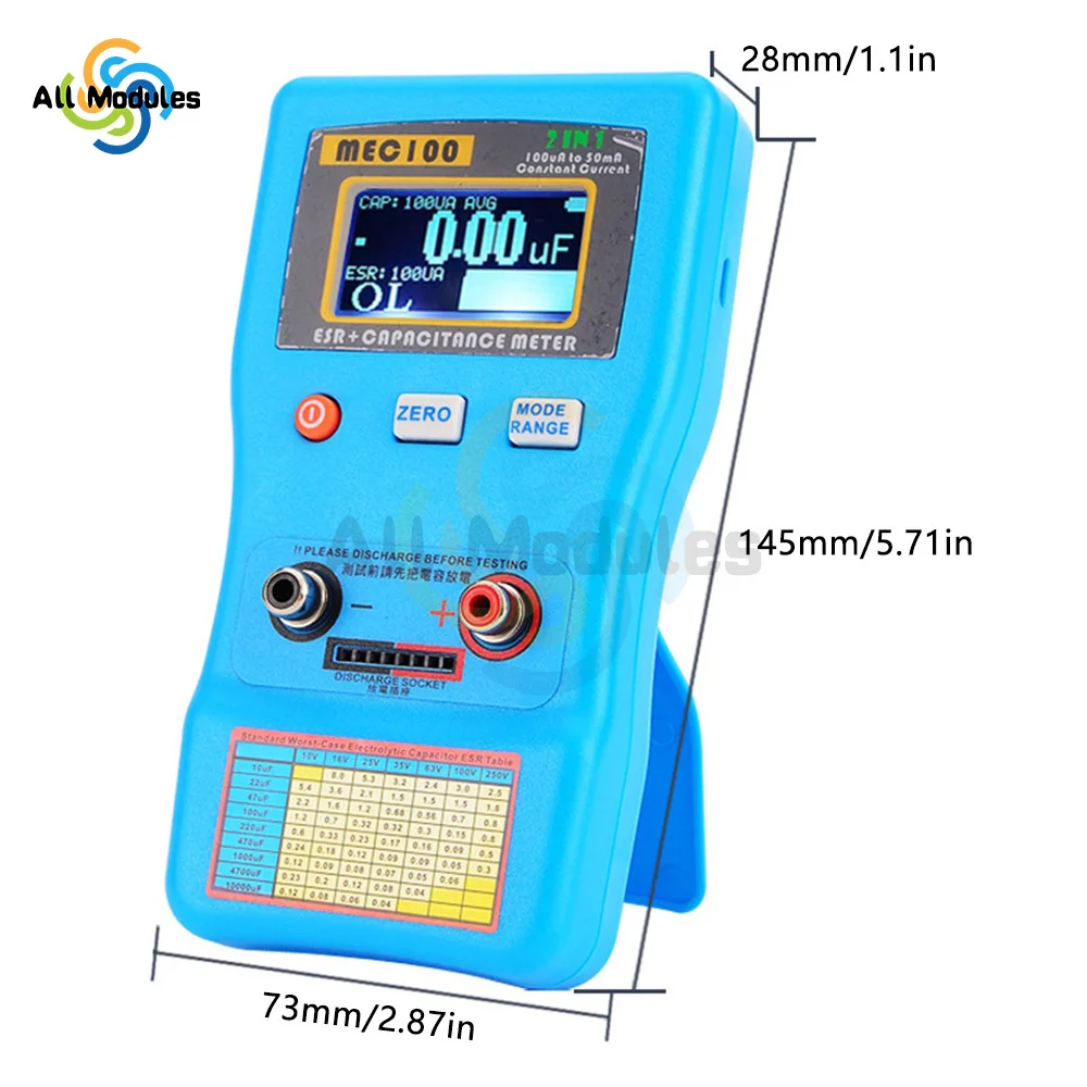 MEC-100,ESR meter digital capacitance meter automatic range capacitance analyzer