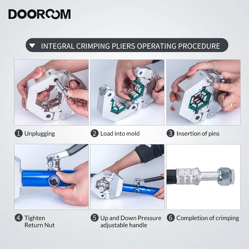 DOOROOM Hydraulic Hose Crimper Conditioning Manual Hose Crimper Kit Air Conditioning Repaire Handheld Hydraulic Hose Crimping