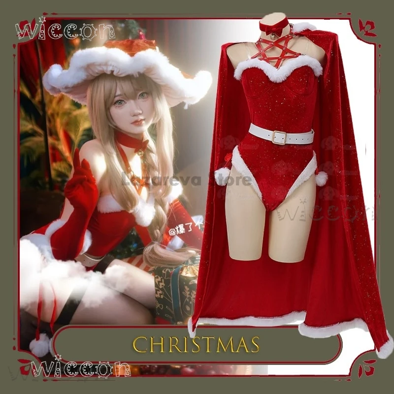 

Магазин Lazareva, рождественская ведьма, косплей, красная бархатная накидка с кроликом для девочек, наряд для ролевых игр, высокое качество, сексуальный дизайн, красный кролик для девочек