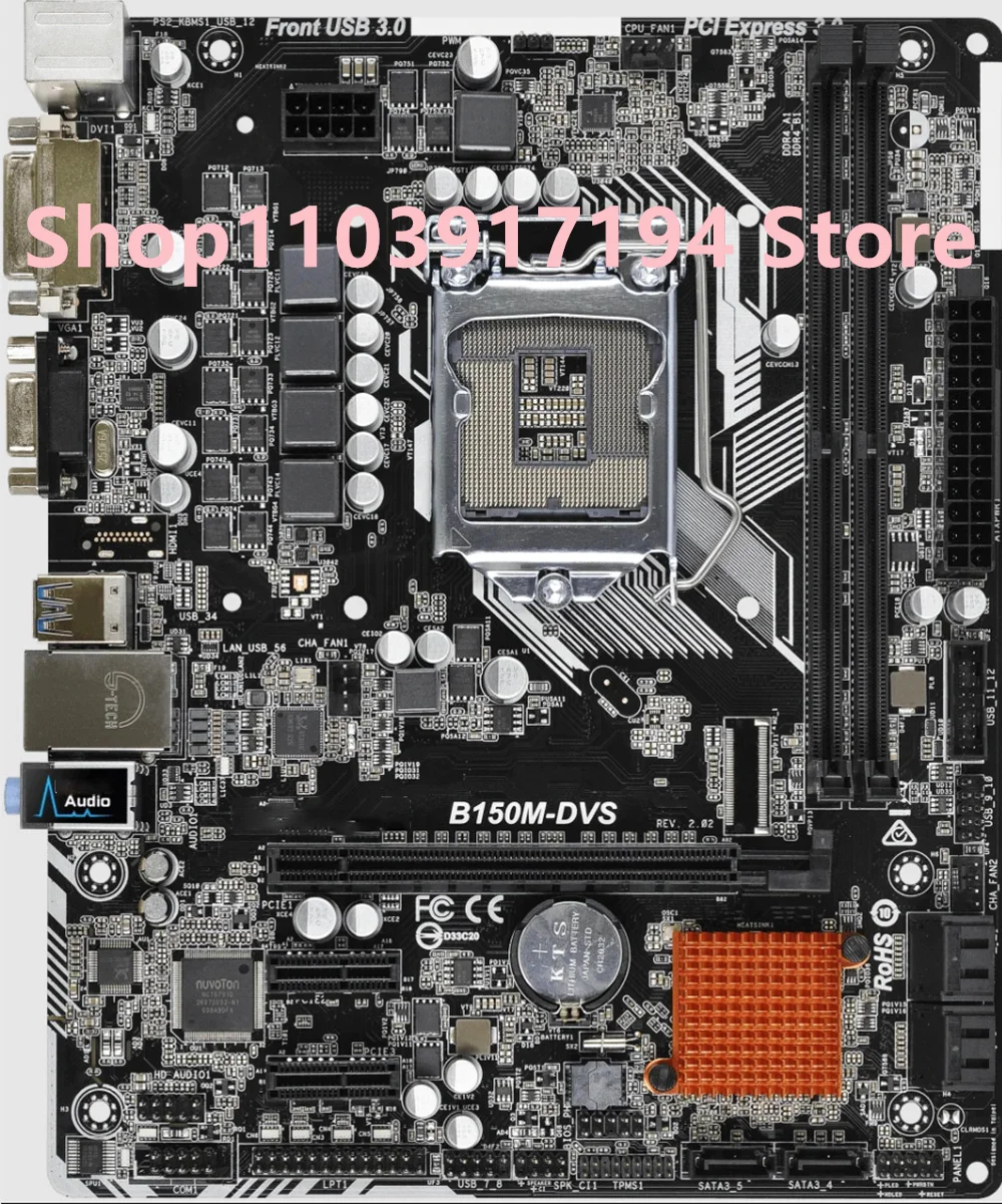 FOR Asrock B150M-DVS Motherboard LGA 1151 DDR4 32G SATA3 USB3.0 VGA DVI Micro-ATX Supports 7th/6th Gen Core i3-6100 cpu