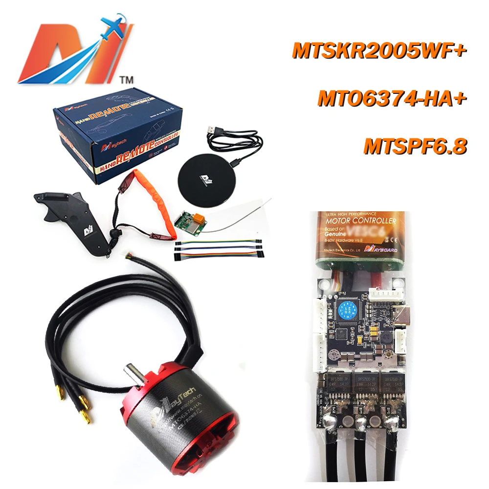 Maytech DIY Kit 50A ESC 90KV 170KV 200KV Hall Sensored Motor MTSKR2005WF 2.4GHz Wireless Waterproof Remote for Electric Skate