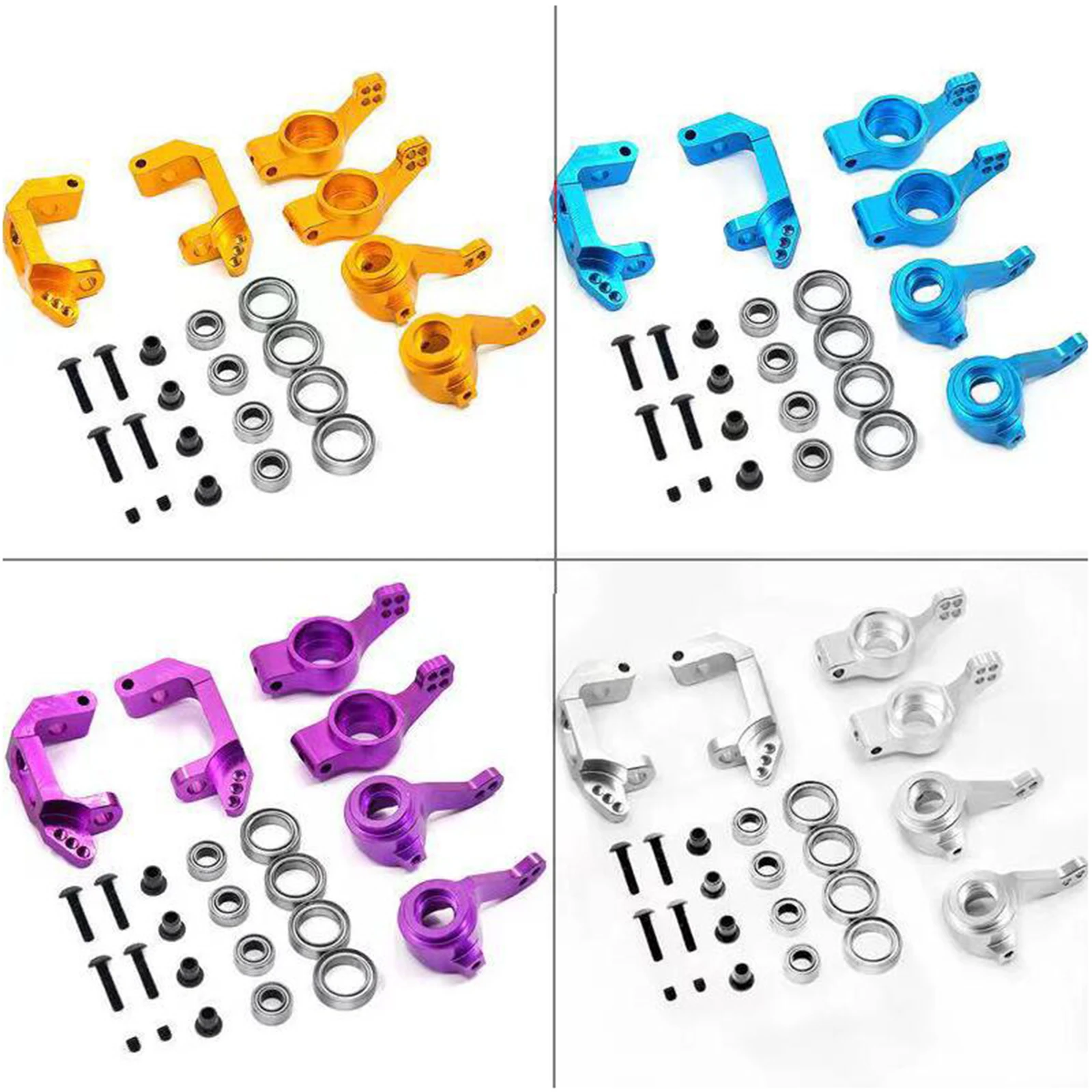 1 set di kit di aggiornamento sterzo in lega di alluminio 1/10 per HSP 94123, 94111, 94107, 94170 – Include cuscinetti a sfera – Parti 102010, 102011