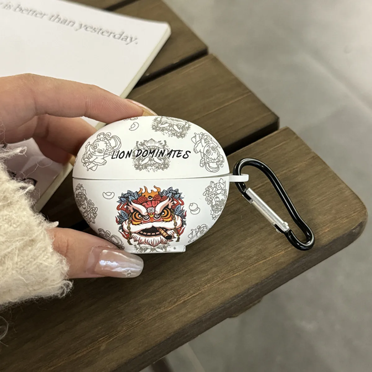 Чехол для наушников для Huawei FreeClip, милый крутой узор льва, дизайн, наклейка с кристаллами, чехол для гарнитуры с крючком для Huawei FreeClip
