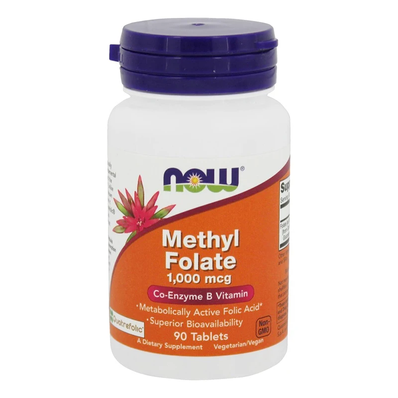 Free shipping Methyl Folate 1,000 mcg Co-Enzyme B Vitamin Metabolically Active Folic Acid Superior Bioavaiability 90 Tablets