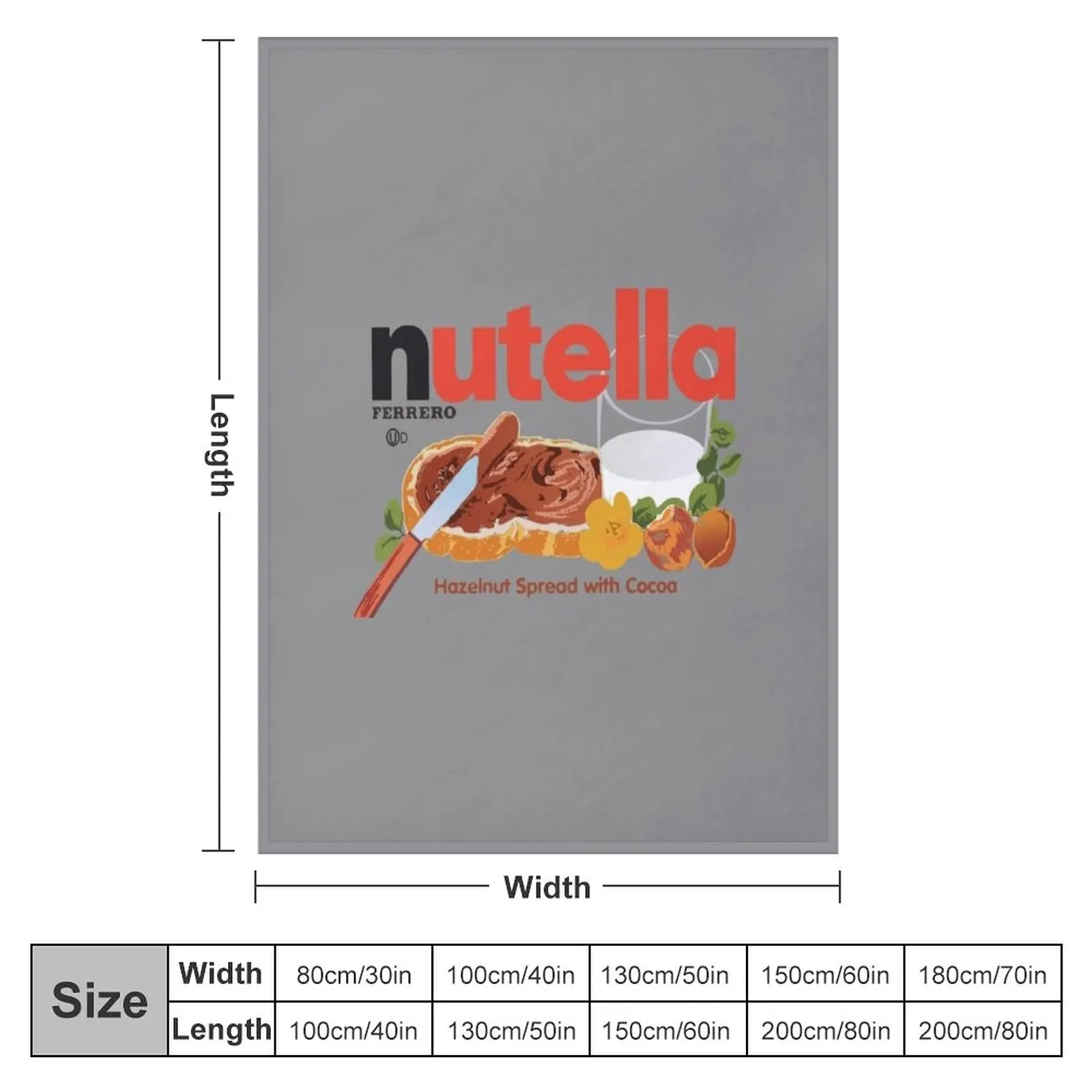 Iconic Nutella Hazelnut Cocoa Spread design Throw Blanket Giant Sofa Blanket Weighted Blanket Flannels Blanket